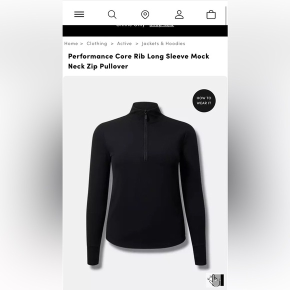 TORID SIZE 0 Performance Core Rib Long Sleeve Mock Neck Zip Pullover - Picture 4 of 7